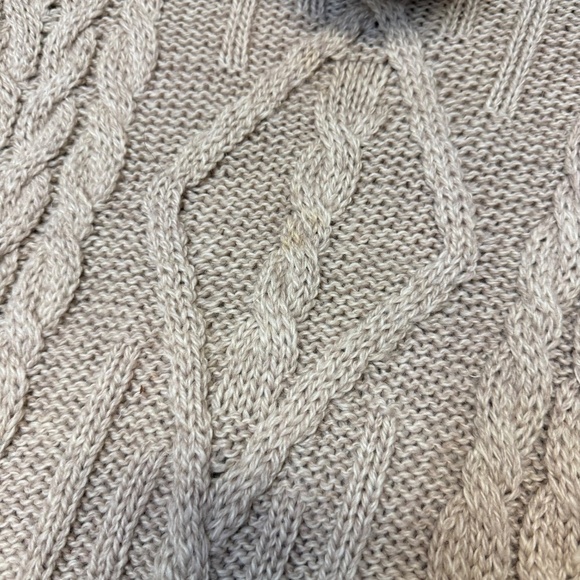 Inis Crafts Ireland Beige Cable Knit Turtleneck Sweater 100% Merino Wool Women S - Picture 4 of 12